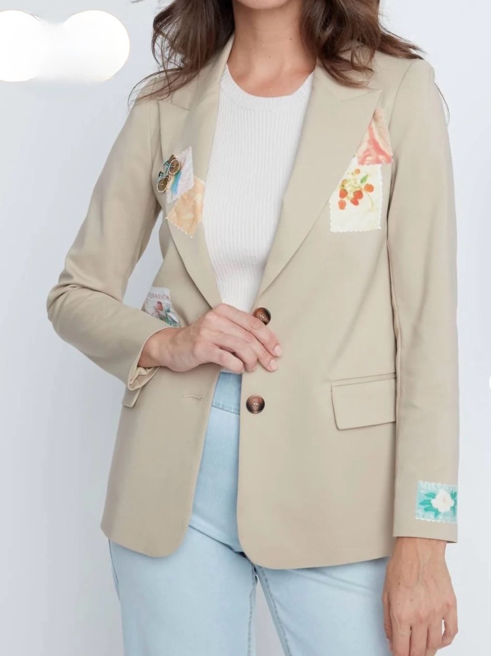 Renuar Stamp Patch Blazer -NWT